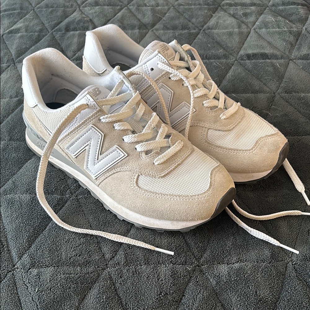 New Balance 574 Light Tan Athletic Shoes
